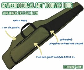 Geweerfoedraal met voorvak hoog