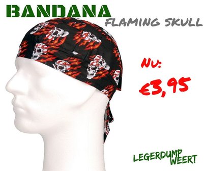 bandana flaming skull