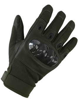 Tactical Carbon knokkel handschoen / olive