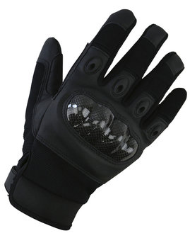 Tactical Carbon knokkel handschoen / zwart