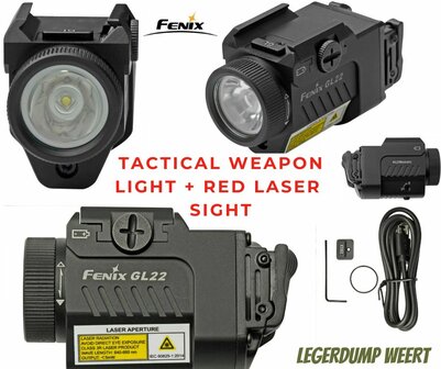TACTICAL WEAPON LIGHT WITH RED LASER SIGHT