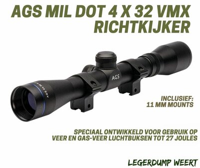 AGS Mil Dot 4 x 32 VMX&nbsp;Richtkijker