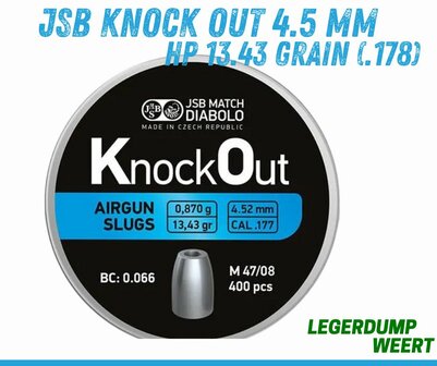 Slugs JSB Knock Out 4.5 mm HP 13.43 grain (.178)