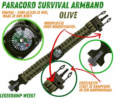 SURVIVAL PARACORD ARMBAND 