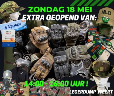 zondag 18mei geopend