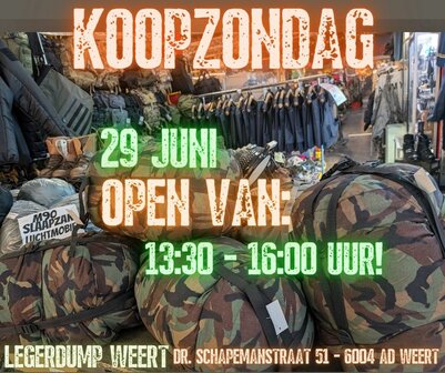zondag 29 juni open 