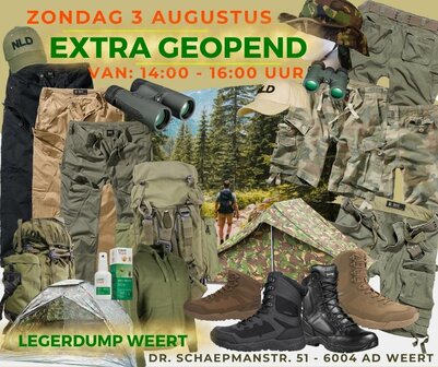 zondag 3 augustus open
