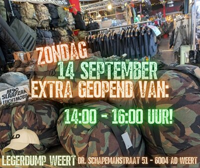 zondag 14 september open 