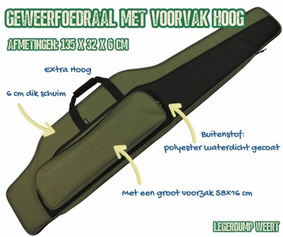 Geweerfoedraal met voorvak hoog