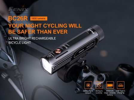 Fenix BC26R 1600 Lumen  &amp; BC05R V2.0 Fietslamp Set