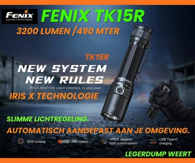 Fenix TK15R IRIS X Adaptive Light Control