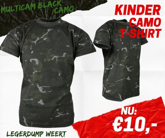 Army kids shirt multicam black 