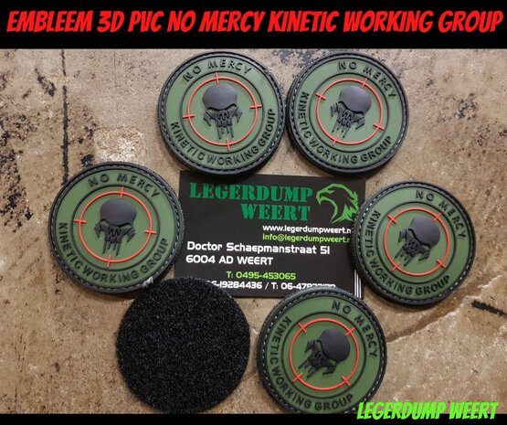Embleem 3D PVC No mercy kinetic working group