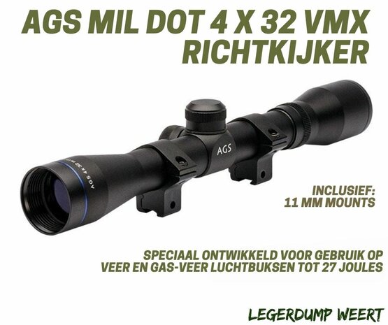 AGS Mil Dot 4 x 32 VMX Richtkijker