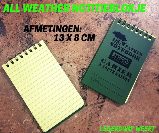 Notitieblok all weather klein