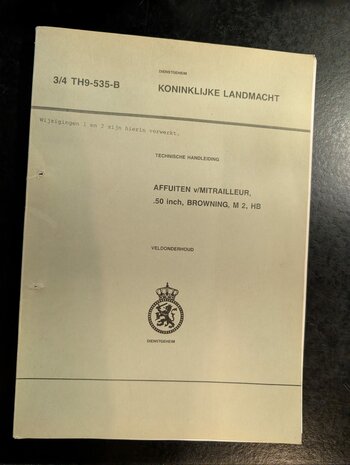 Affuiten v/Mitrailleur.50 inch, Browning M2, HB. Veldonderhoud