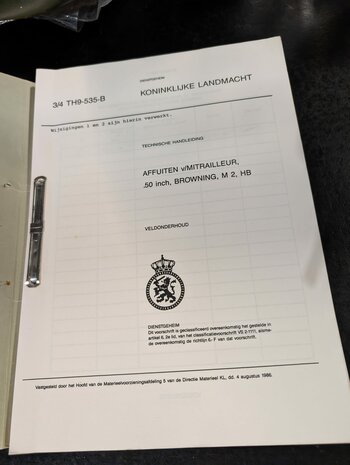 Affuiten v/Mitrailleur.50 inch, Browning M2, HB. Veldonderhoud