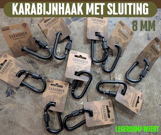 Karabijnhaak met sluiting 8 mm&nbsp;