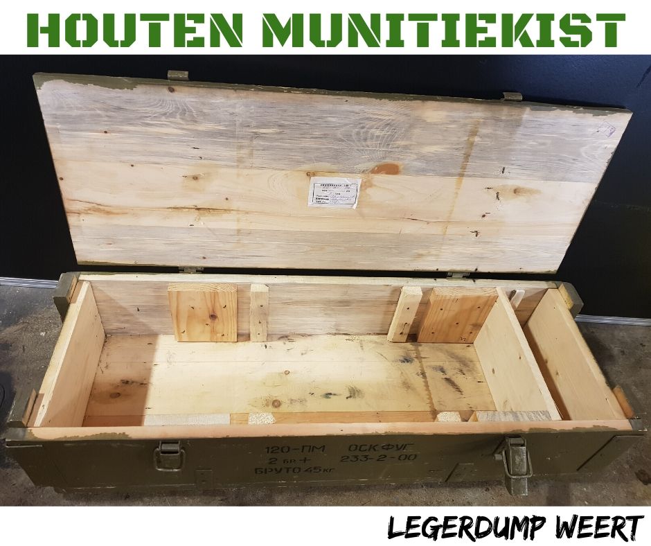 Hoogte Afrekenen Aan Houten munitiekisten bij Legerdump Weert - Antris.nu