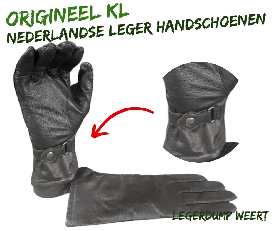 KL Nederlandse leger lederen handschoenen -Maat 9