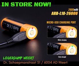 Fenix ARB-L18-2600U 18650 accu met micro-USB-poort, 2600 mAh