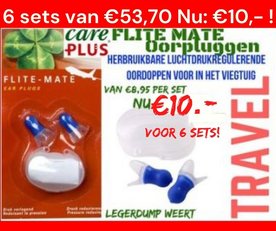 6 sets Care Plus Ear Plugs Flite Mate  / Oorpluggen 
