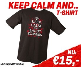 KEEP CALM AND SHOOT ZOMBIES T-SHIRT