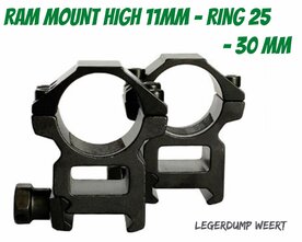RAM MOUNT HIGH 11MM - RING 25 -30MM