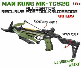 Man Kung MK-TCS2G Alligator recurve pistoolkruisboog - 80 LBS