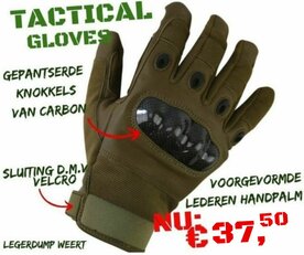 Tactical Carbon knokkel handschoen / coyote