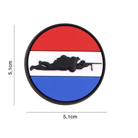 Embleem 3D PVC Sniper Nederlands rond