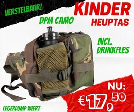 Kids Army Heup tas met fles 