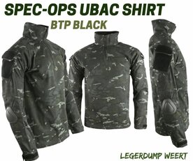 Under Body Armour shirt BTP BLACK camo + elleboog bescherming 