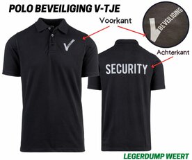Polo beveiliging met bedrukt V-tje