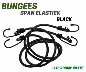 Bungees / span elastiek zwart 2 Stuks