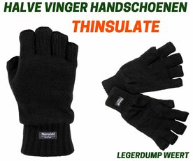 HALVE VINGER HANDSCHOENEN ZWART 