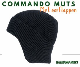 Commando muts met oorflappen