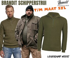 Schipperstrui - Olive / Grote maten 