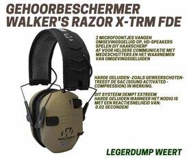 Gehoorbeschermer Walker's Razor X-TRM FDE