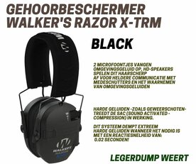 Gehoorbeschermer Walker's Razor X-TRM Black