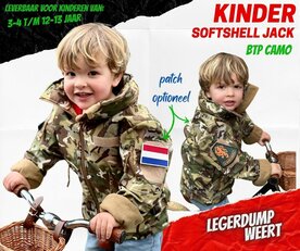 Kinder softshell jack BTP camo