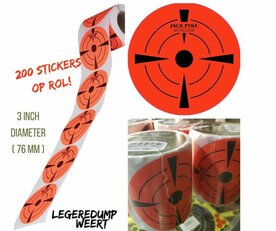 Target stickers op rol Oranje / - 200 stuks