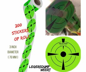 Target stickers op rol groen / - 200 stuks