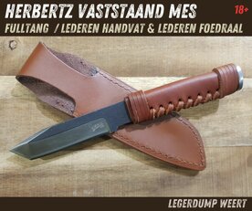 Herbertz Vaststaand mes met lederen handvat
