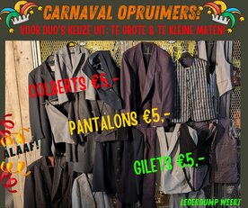 Colberts, Pantalons & Gilets NU €5,- per stuk!