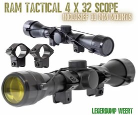 4x32 Richtkijker Inclusief 11mm Mounts RAM-Tactical