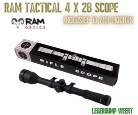 RAM Tactical richtkijker 4 x 28  Inclusief 11mm Mounts