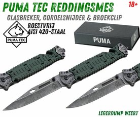 Puma TEC Reddingsmes met Clip – Donkergroen