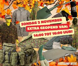 Zondag 2 november Extra Geopend van: 14:00 tot 16:00 uur!