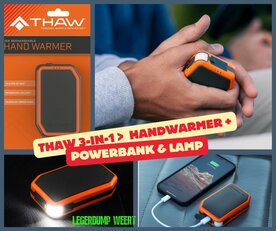 Thaw 3-in-1 Oplaadbare Handwarmer (10.000 mAh) – Powerbank + LED